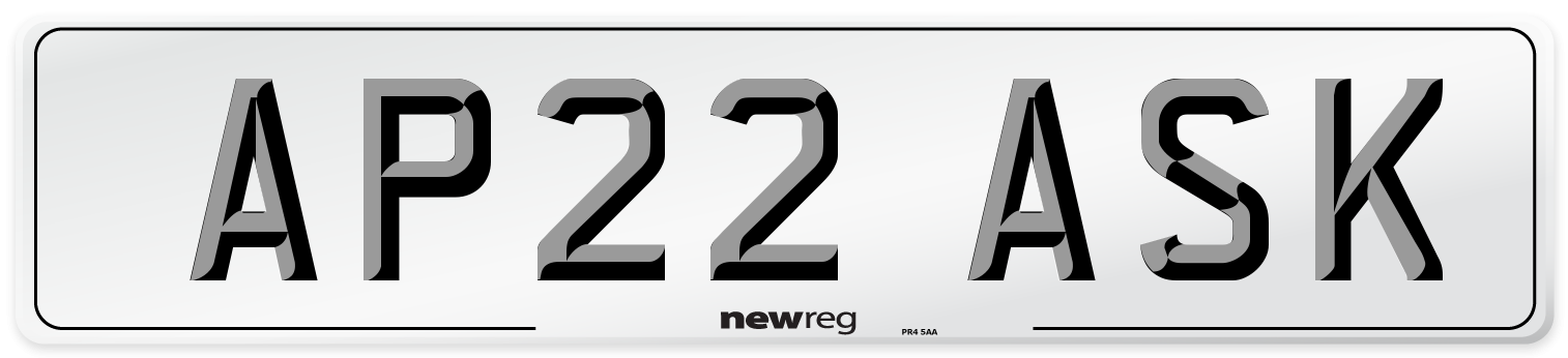 AP22 ASK Number Plate from New Reg